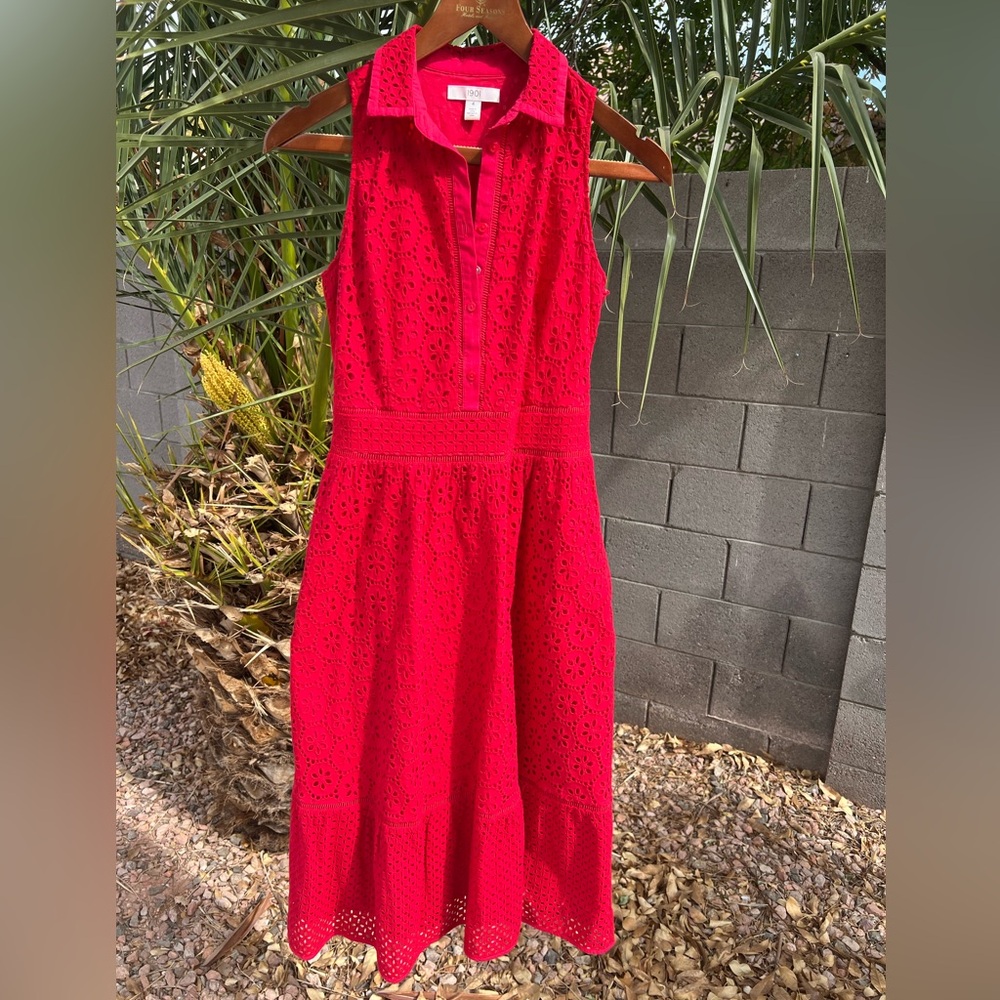 1901 eyelet midi dress in size 4